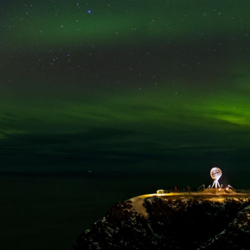 Nordlichter (Aurora Borealis) über dem Nordkap(p)
