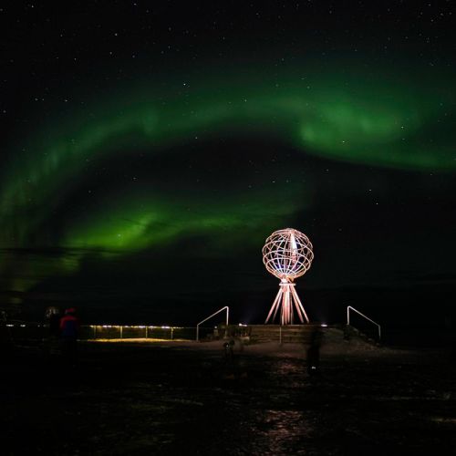 Nordlichter (Aurora Borealis) über dem Nordkap(p)